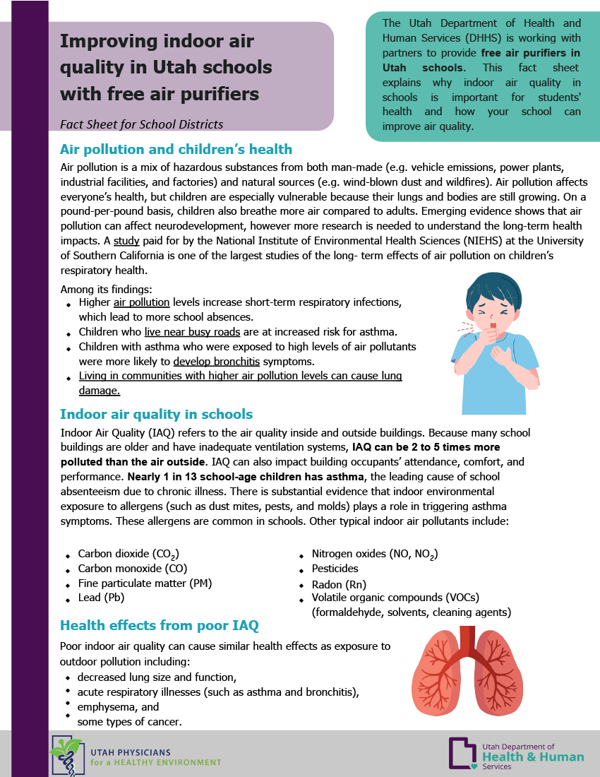 Free Air Purifiers for Utah Schools Utah Physicians for Healthy